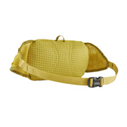 Yellow waist bag with a textured pattern on a white background