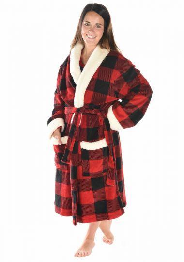 Lazy One Women's Moose Plaid Robe