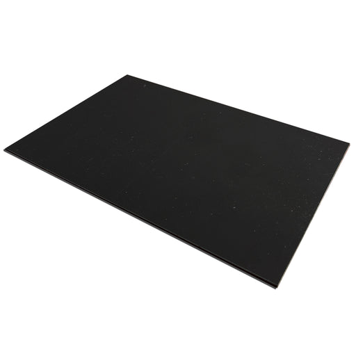 A black thermoplastic repair patch with an industrial strength adhesive, designed for fixing moderate to severe damage such as breaks, cracks, holes.
