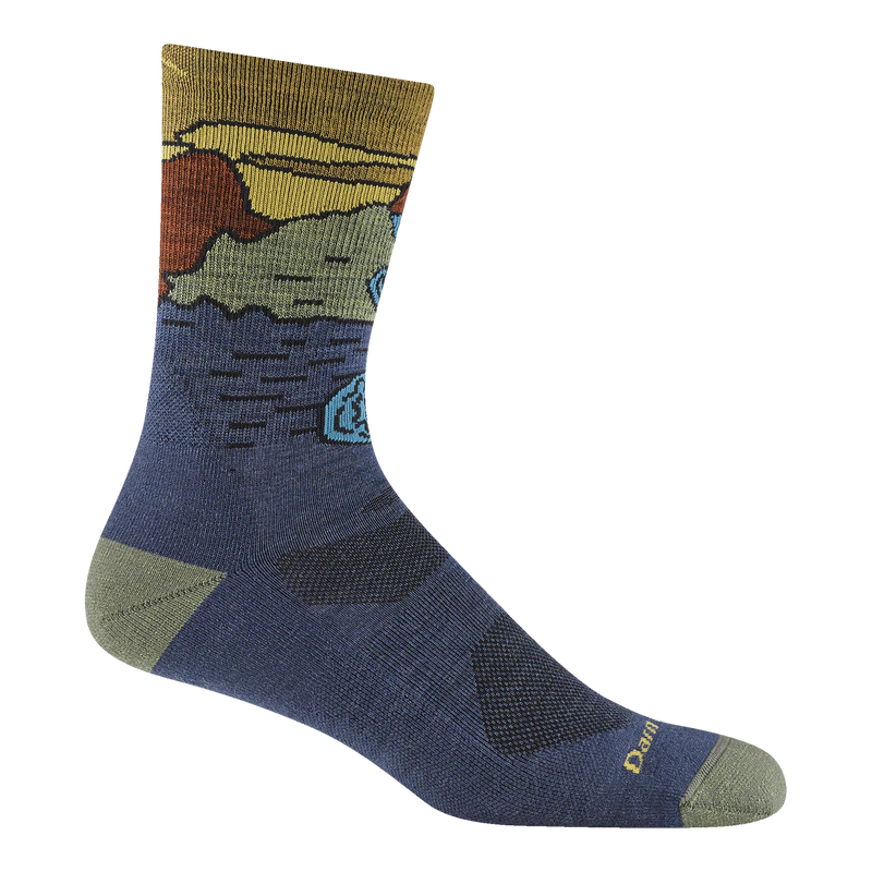Men's Chasing Waterfalls Micro Crew Lightweight Hiking Socks | Denim