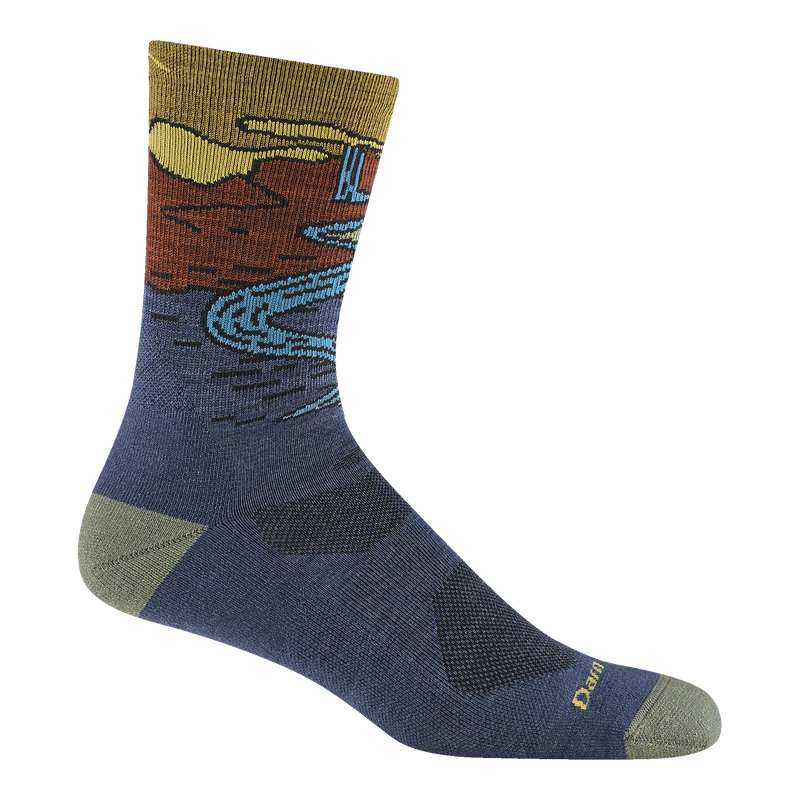 Men's Chasing Waterfalls Micro Crew Lightweight Hiking Socks | Denim