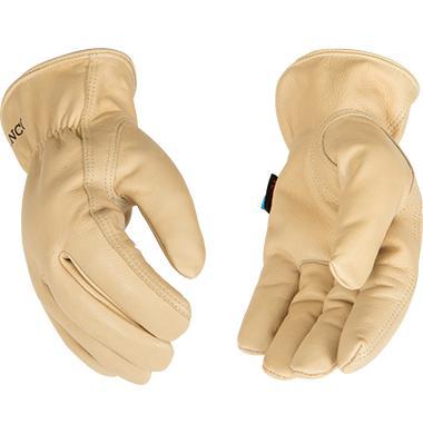 Hydroflector Lined Water-Resistant Grain Cowhide Driver Glove | Tan