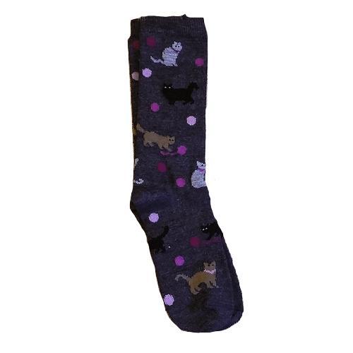 Red Maple Alpaca Bamboo Cat Sock | Graphite