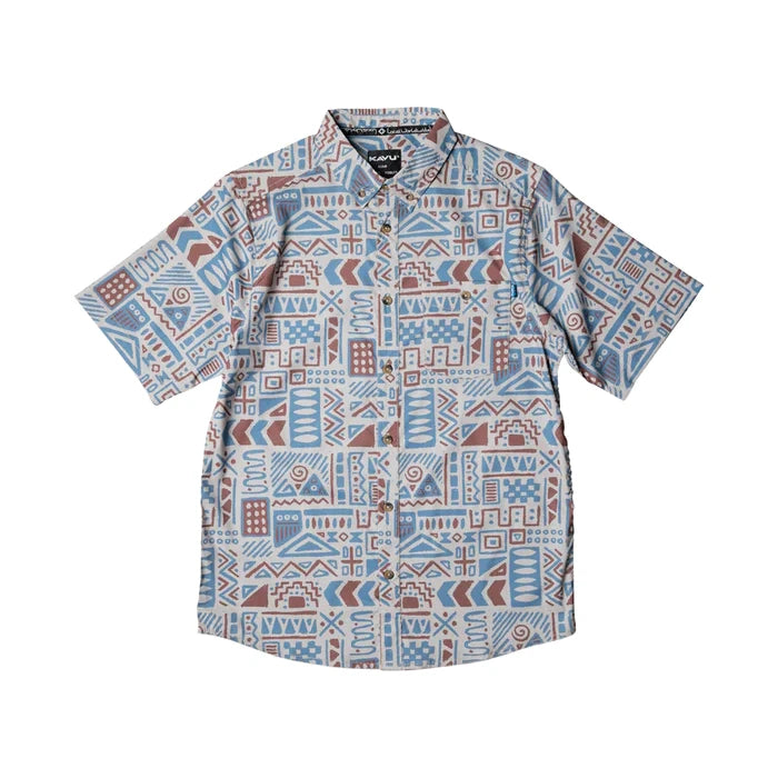 Kavu Mens River Wrangler Button Down UPF Short Sleeve Shirt