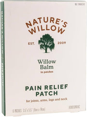A box of pain relief patches on a white background