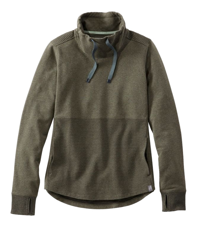 Women's Cozy Mixed-Knit Pullover | Shadow Green Heather