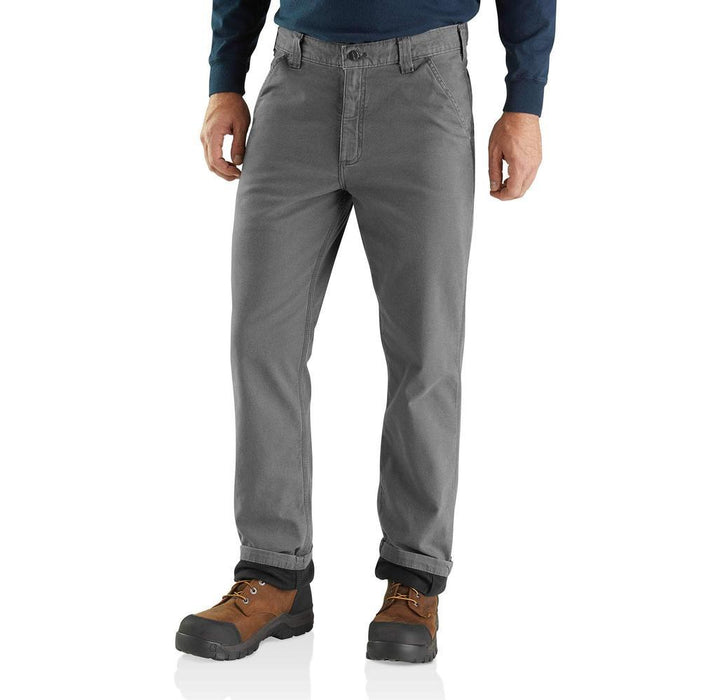 Carhartt Mens Rugged Flex Rigby Dungaree Knit Lined Pant | GRAVEL