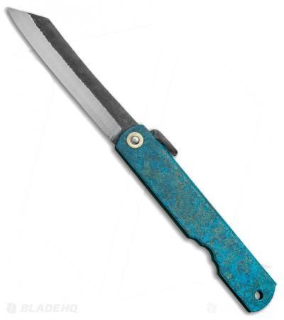 Higonokami Koriwa Friction Folder Turquoise Brass