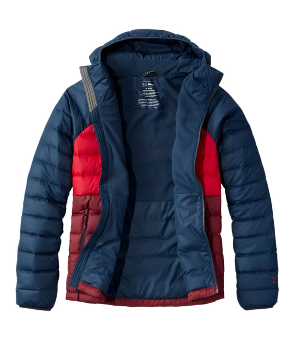 Men's Bean's Down Hooded Jacket, Colorblock | Tall