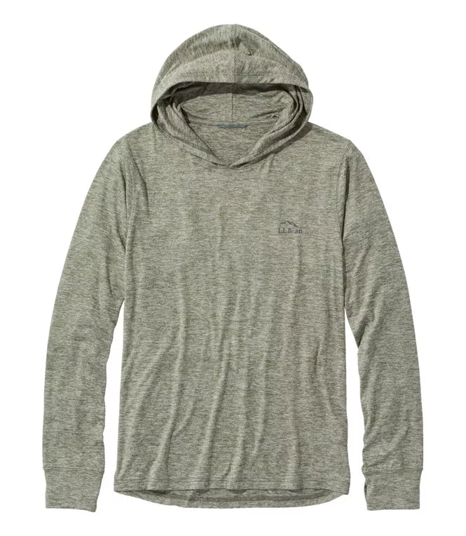 Green hooded shirt with a small logo on a white background