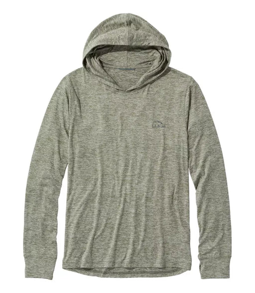Green hooded shirt with a small logo on a white background