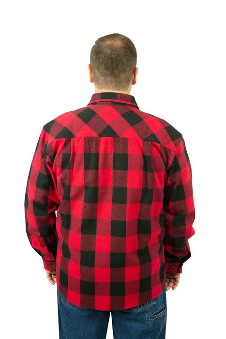 Men's 9OZ Brawny Flannel Shirt | 2004 Red Black