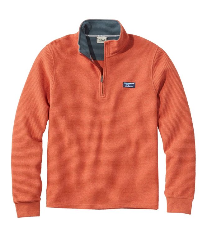 Men's Lakewashed Double Knit 1/4 Zip Jacket | Brick Orange