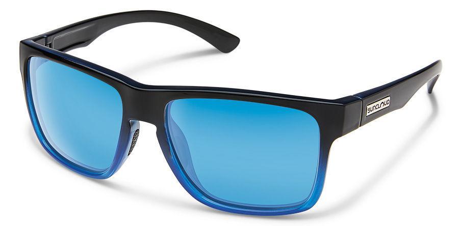 Suncloud Optics Rambler Black and Blue Sunglasses with Polar Blue Mirror Lens