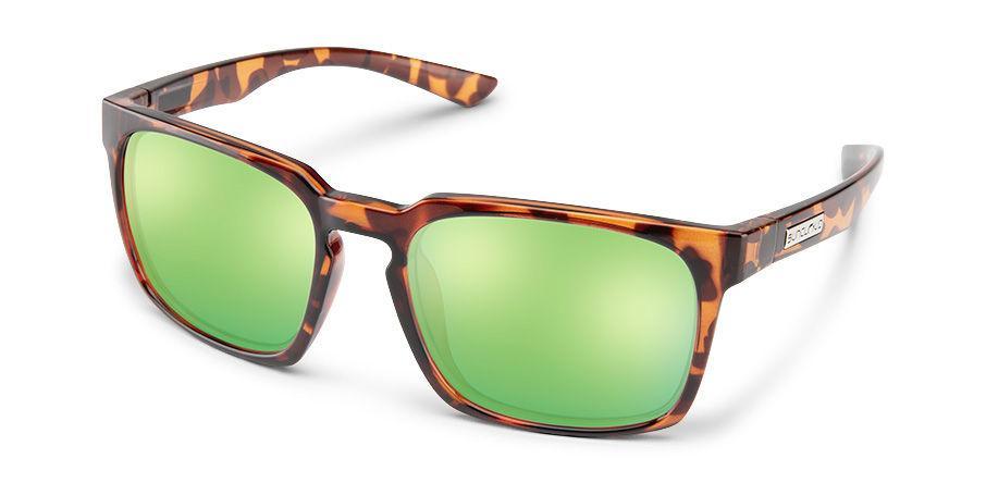 Suncloud Optics Hundo Sunglasses Tortoiseshell with Polar Green Mirror Lens