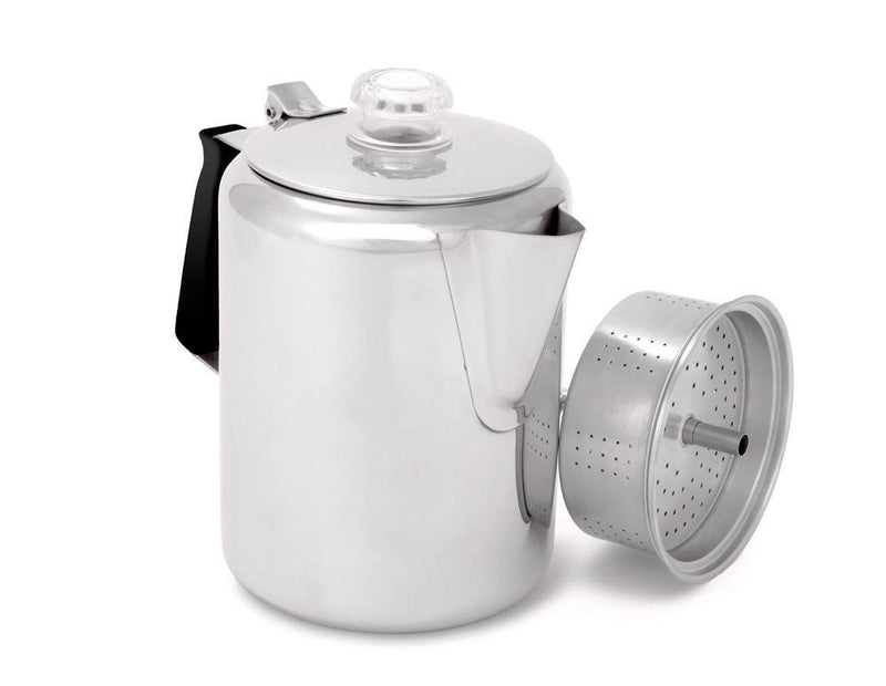 GSI Outdoors Glacier Stainless 9-Cup Percolator with Silicone Handle