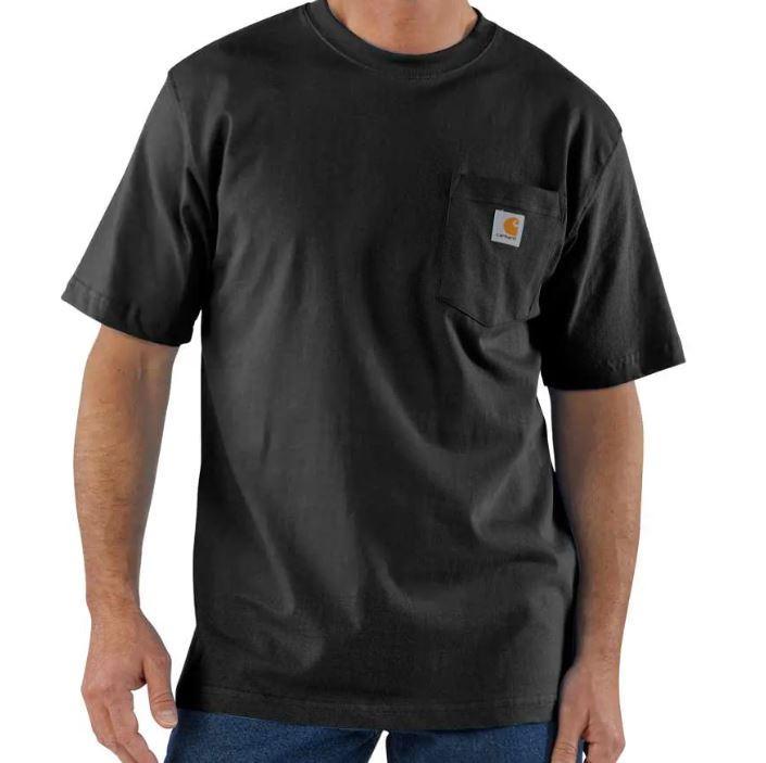 Men's Loose Fit Heavyweight Short Sleeve Pocket T-Shirt | Black