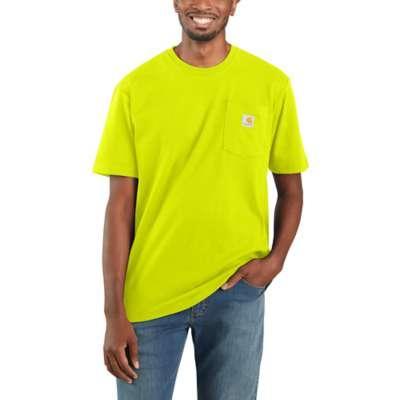 Men's Loose Fit Heavyweight Short Sleeve Pocket T-Shirt | Brite Lime