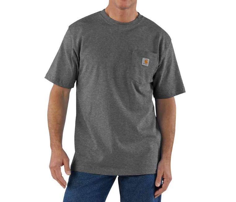 Men's Loose Fit Heavyweight Short Sleeve Pocket T-Shirt | CARBON HEATHER