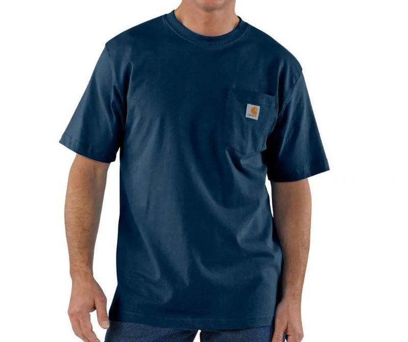 Men's Loose Fit Heavyweight Short Sleeve Pocket T-Shirt | Navy