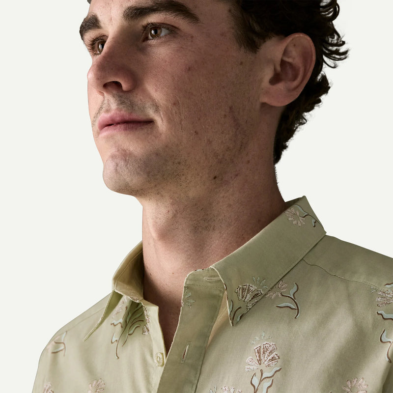 Men's Go-To Shirt | Ocean Blooms: Weathered Stone