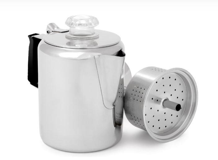 GSI Outdoors Glacier Stainless 3-Cup Percolator With Silicone Handle