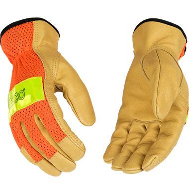 Hi-Vis Orange Mesh & Grain Pigskin Palm | Hi-Vis Orange