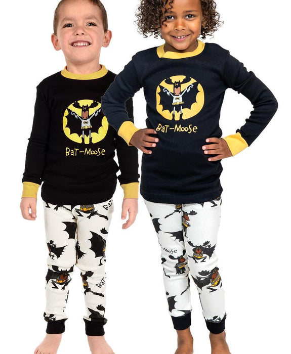 Lazy One Kids Long Sleeve Batmoose Pajama Set