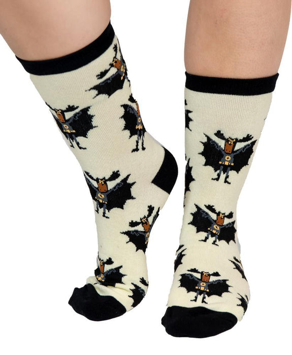 Lazy One Bat Moose Crew Sock