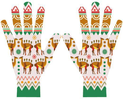 Al Sur Printed Wool Gloves with Touch Screen Compatibility