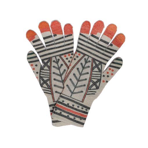 Vuelvo Al Sur Printed Wool Gloves with Touch Screen Compatibility