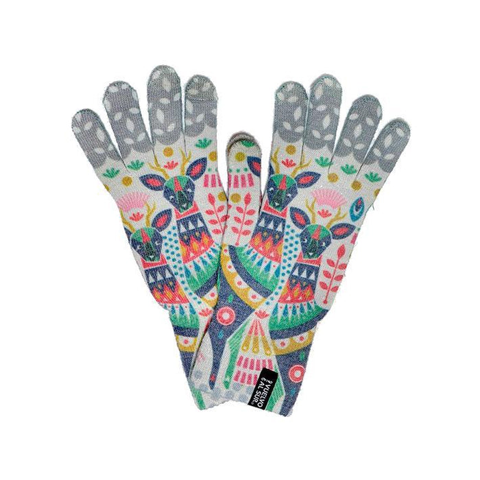 Vuelvo Al Sur Printed Wool Gloves with Touch Screen Compatibility