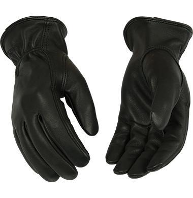 Lined Black Grain Deerskin Driver Glove | Black