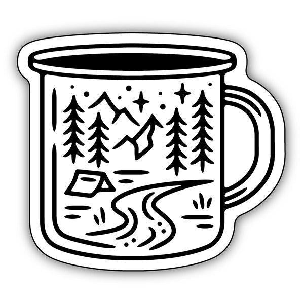 Stickers Northwest Camping Scene Mug Sticker