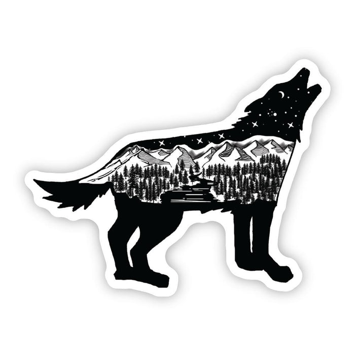 Stickers Northwest Wolf Scene Sticker