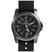 A black watch on a white background