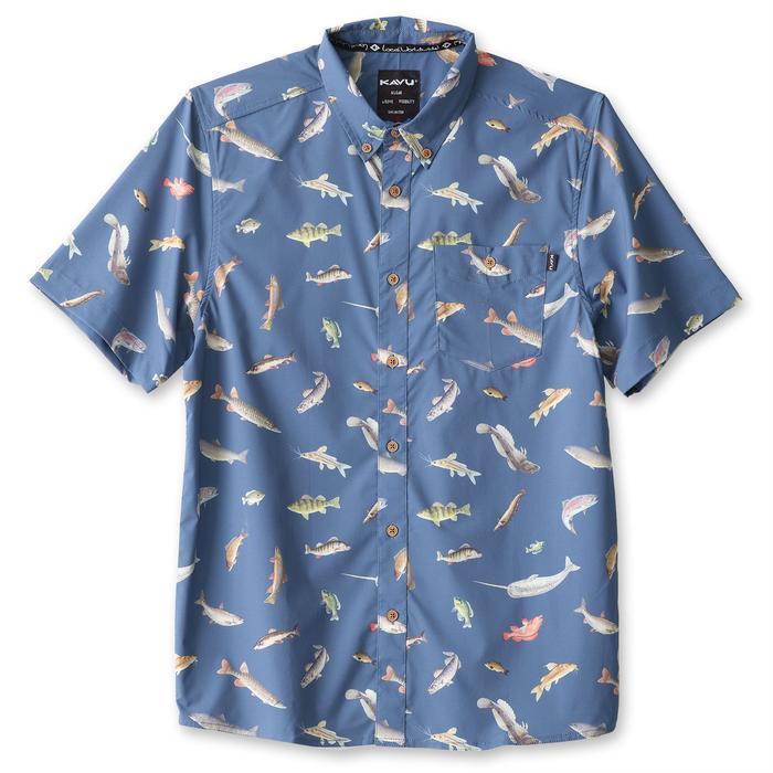 Kavu Mens River Wrangler Button Down UPF Short Sleeve Shirt