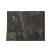 A black camo wallet on a white background