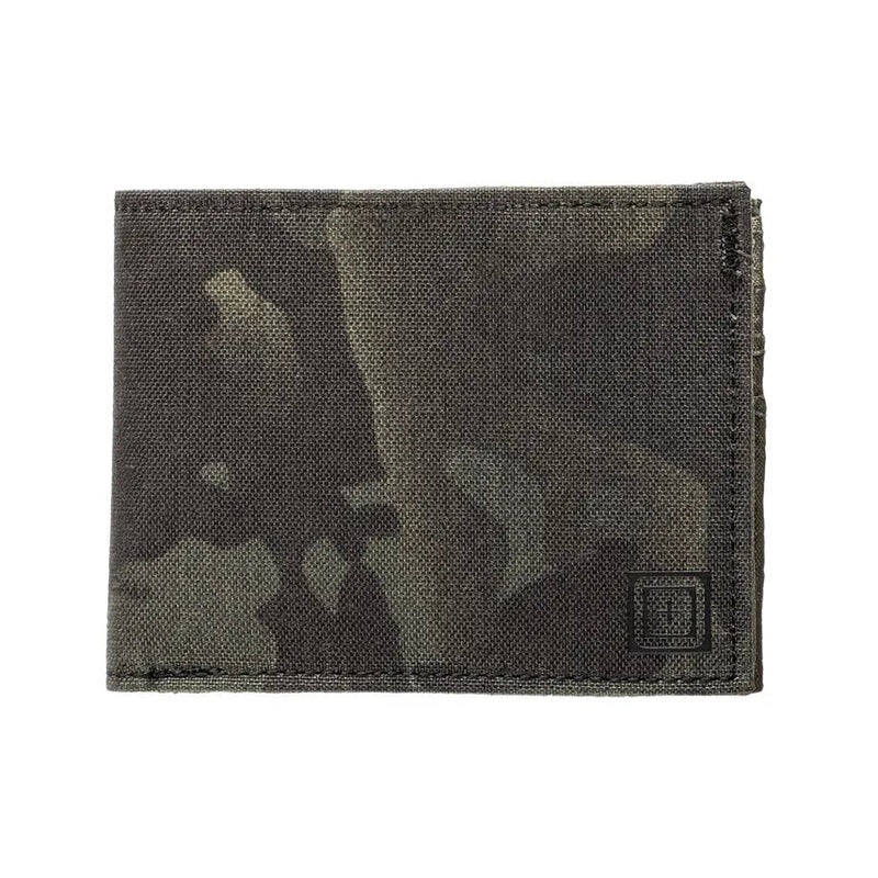 A black camo wallet on a white background