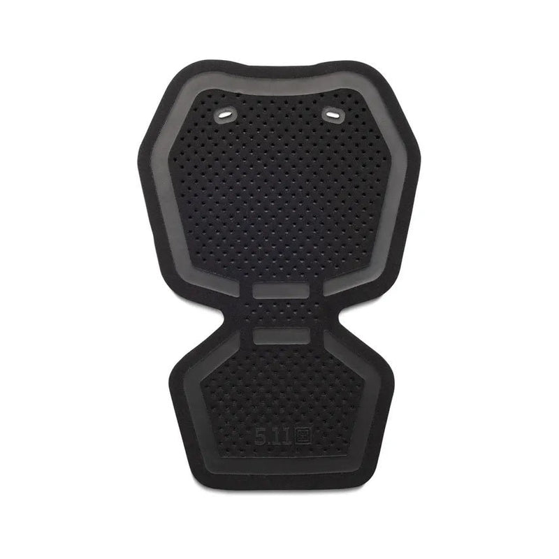 A black kneepad on a white background