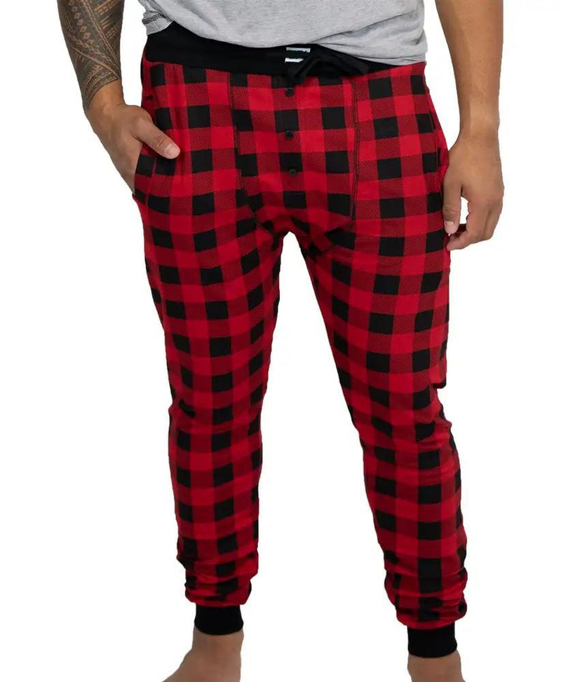 Lazy One Men's Buffalo Plaid Long Johns