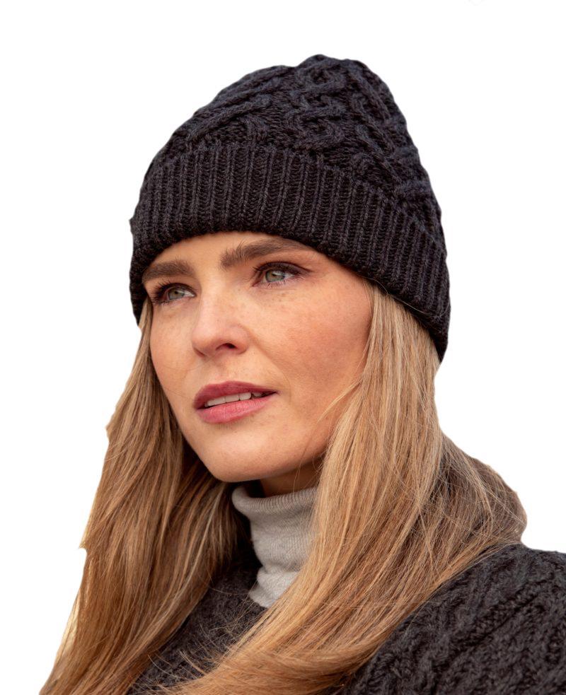 Aran Crafts Hearts Cable Hat