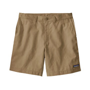 Brown shorts with a visible brand logo on a white background