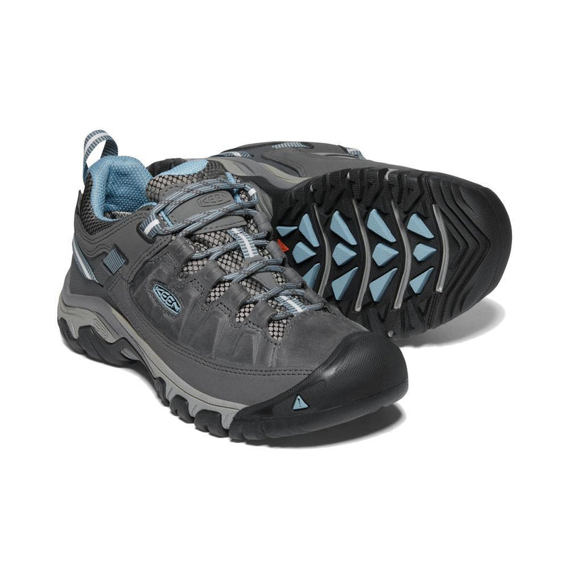 Keen Women's Targhee 3 Waterproof Hiking Shoe in Magnet and Atlantic Blue