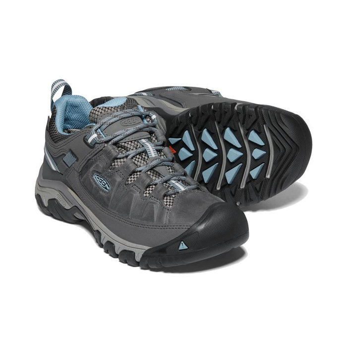 Keen Womens Targhee 3 Waterproof Hiking Shoe in Magnet and Atlantic Blue