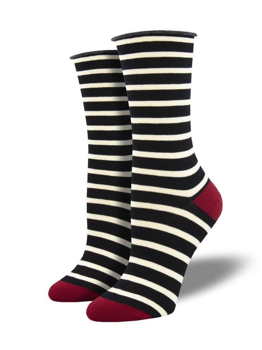 Socksmith Womens Sailor Stripe Roll Top Bamboo Socks