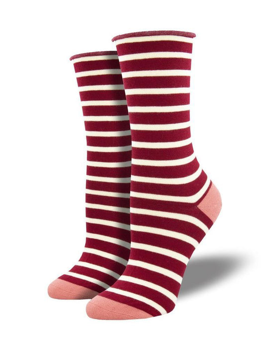 Socksmith Womens Sailor Stripe Roll Top Bamboo Socks