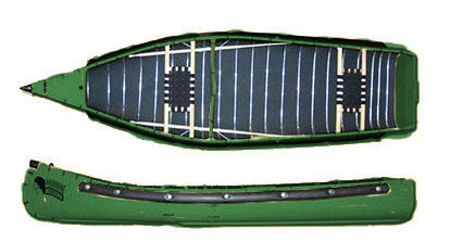 Radisson 12ft Wide Transom Canoe with Web Seats | Forest Green