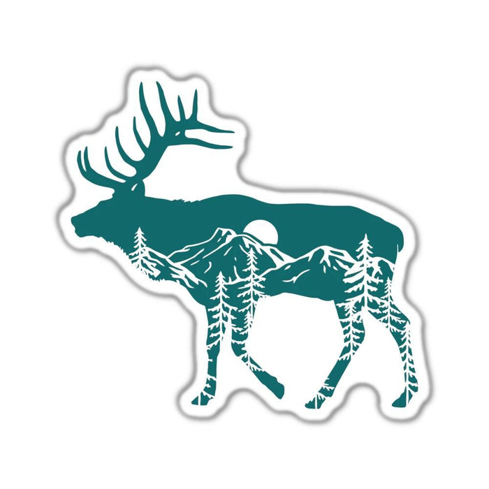 Stickers Northwest Elk Scene Sticker