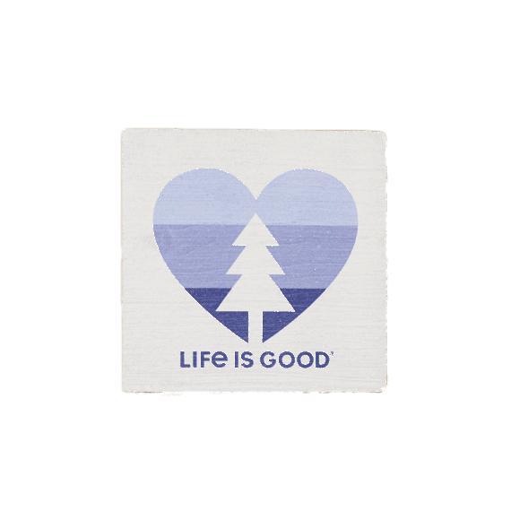 Life Is Good Tree Heart Small Wooden Sign